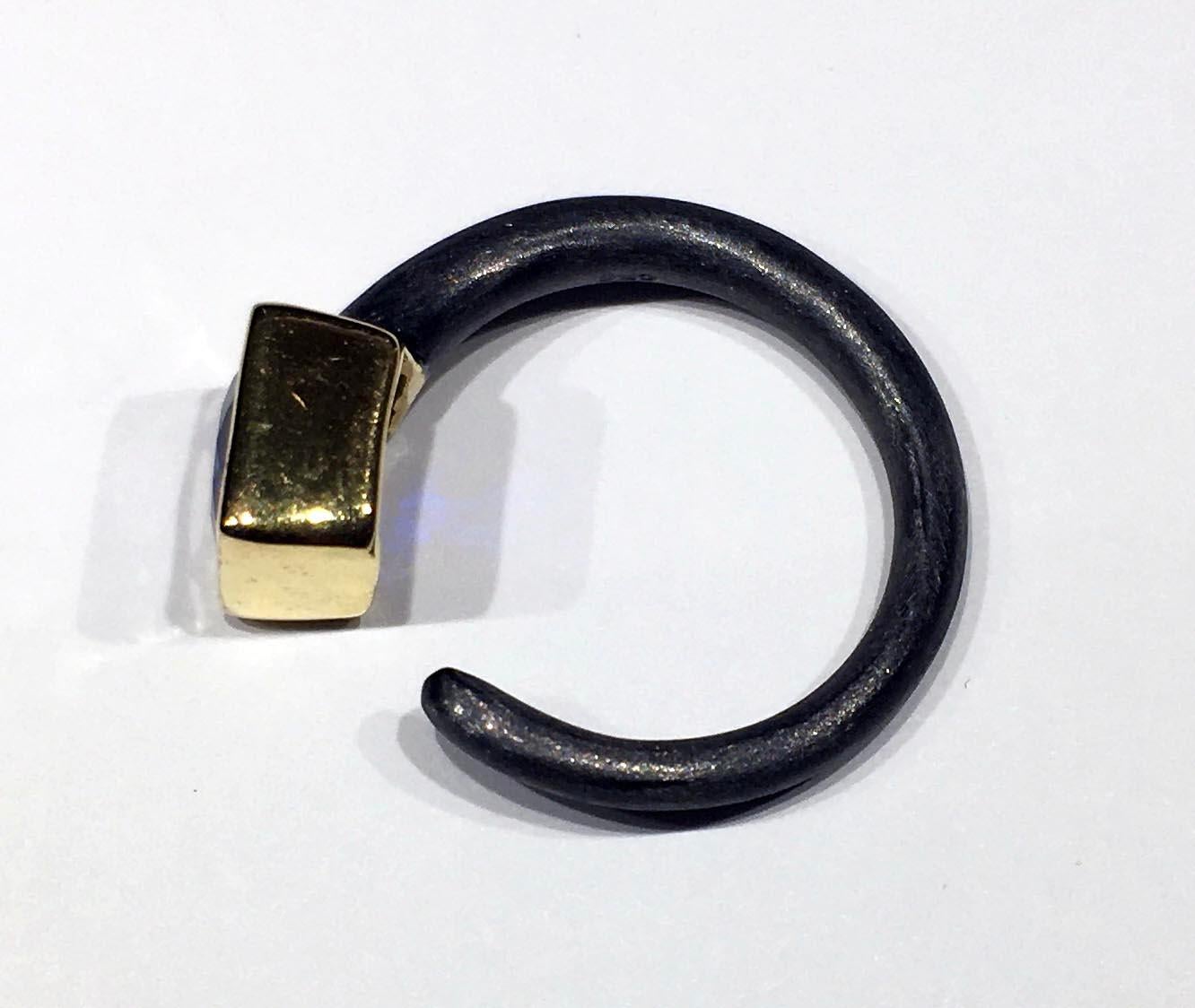 Kary Adam Designed, Blue Garnet Silver Ring 1