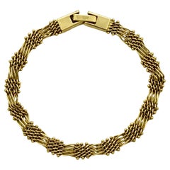 Gold Plated Bracelet with a Link and Ball Design