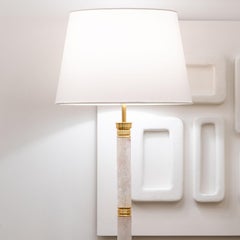 Lampe de table en laiton plaqué or et cristal de roche
