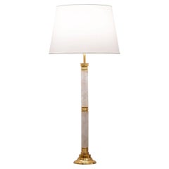 Lampe de table en laiton plaqué or et cristal de roche