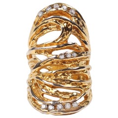 Gold PLated brass statment ring by Vita Fede