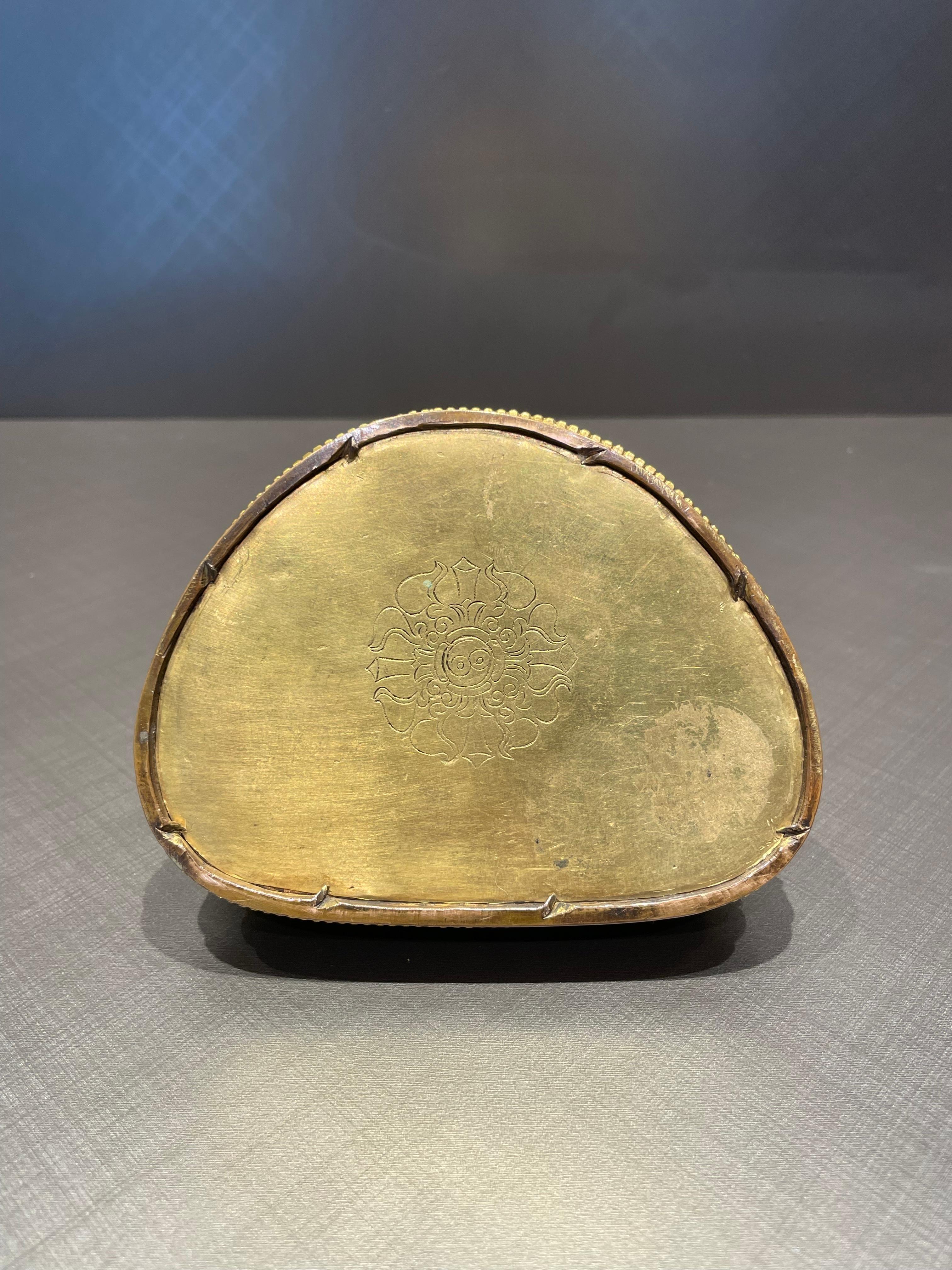 18th Century and Earlier Gold Plated Bronze Duck Figured Incense Case, Qing Period For Sale