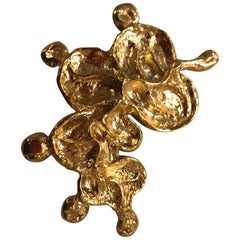 Brosche "LEAF" aus vergoldeter Bronze von Franck Evennou, Frankreich, 2018