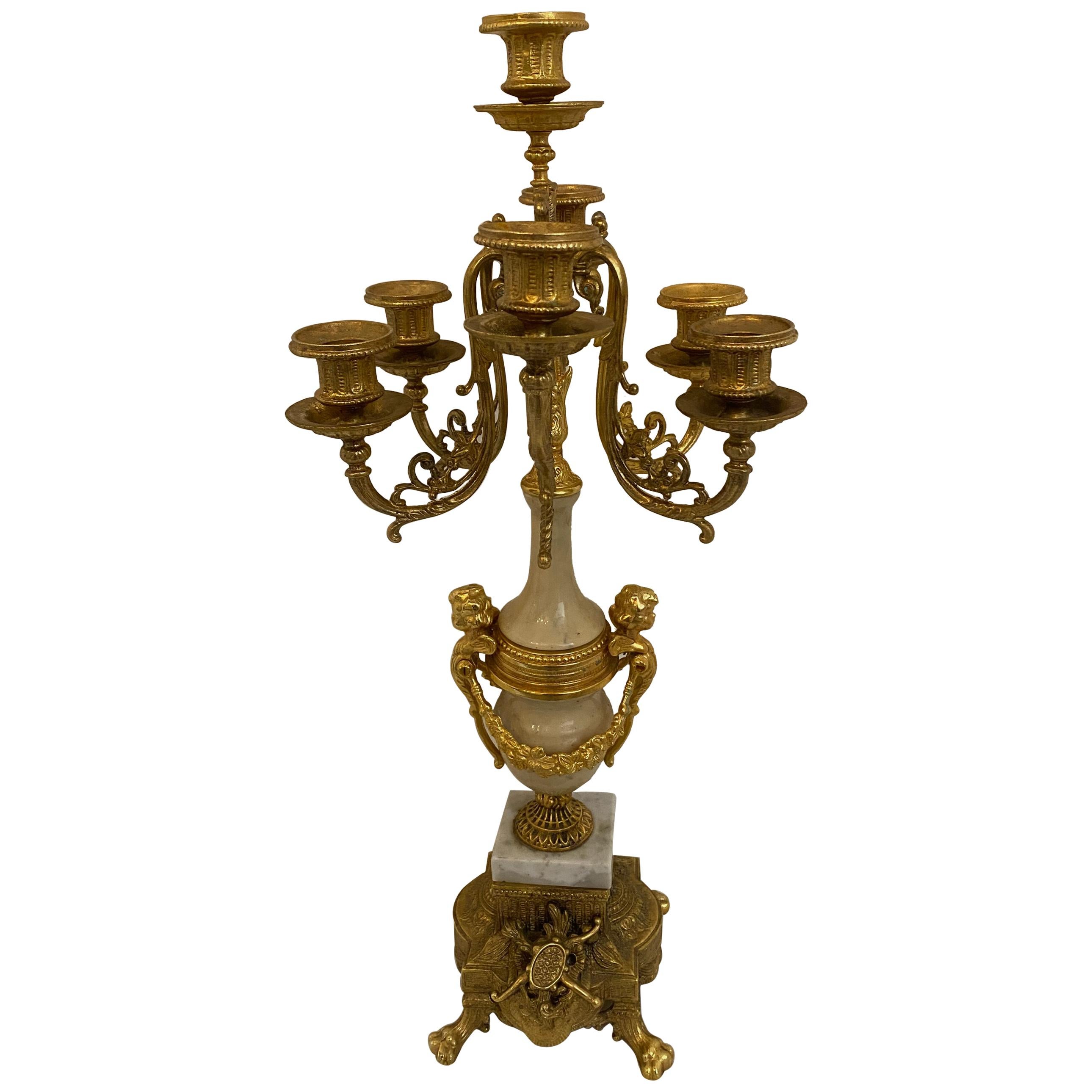 Gold-Plated Candelabra For Sale