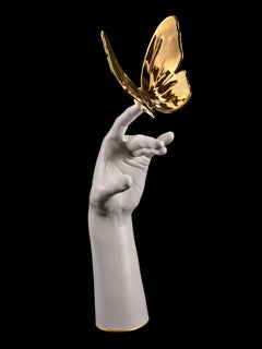Gold Plated Ceramic Ethereal Grace Sculpture by deBlona