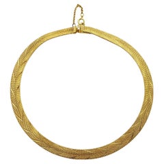 Collana con collare Chevron egiziano placcato oro, circa anni '80