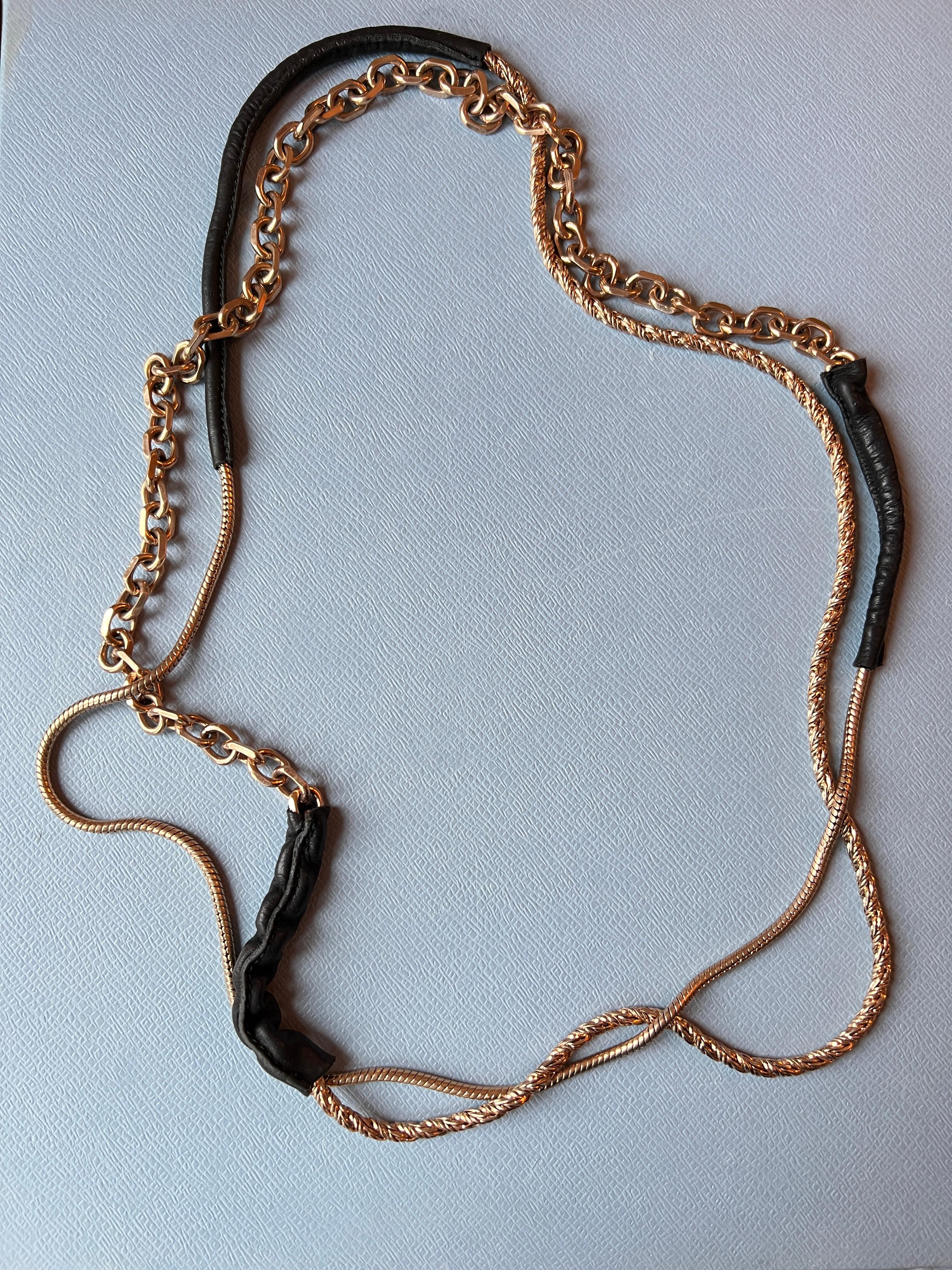 Moderno Collana a catena in pelle Vintage By in vendita
