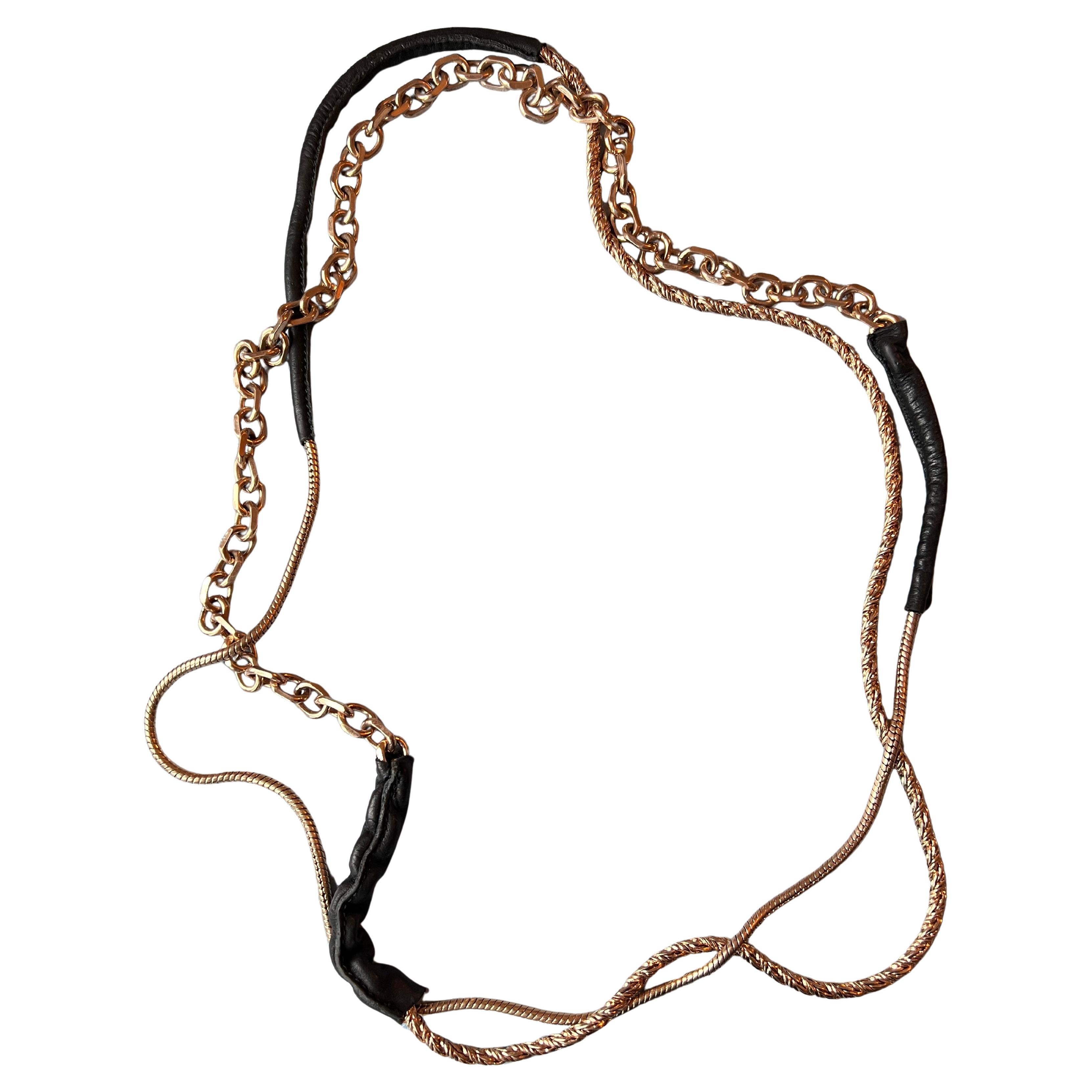 Collana a catena in pelle Vintage By in vendita