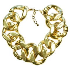 Gold Plated Chunky Link Collar Necklace