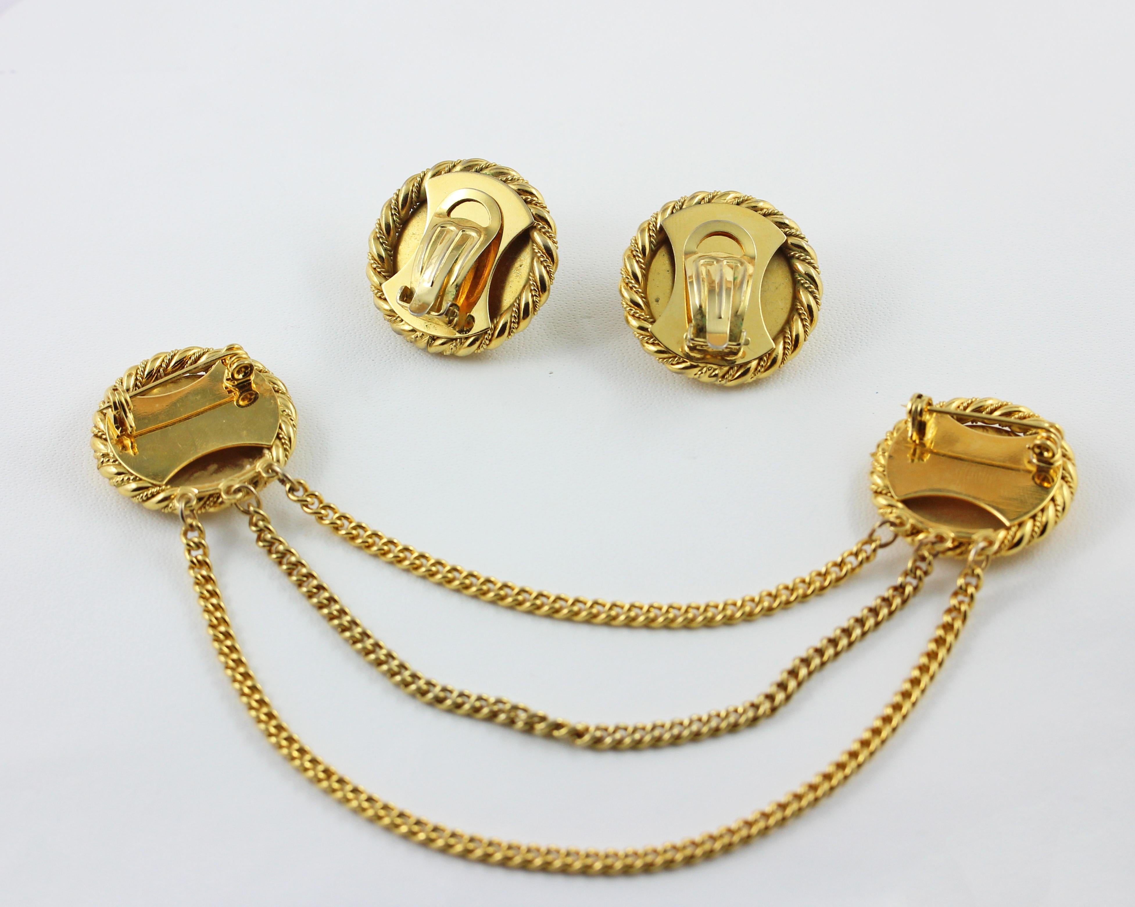 gold chain brooch