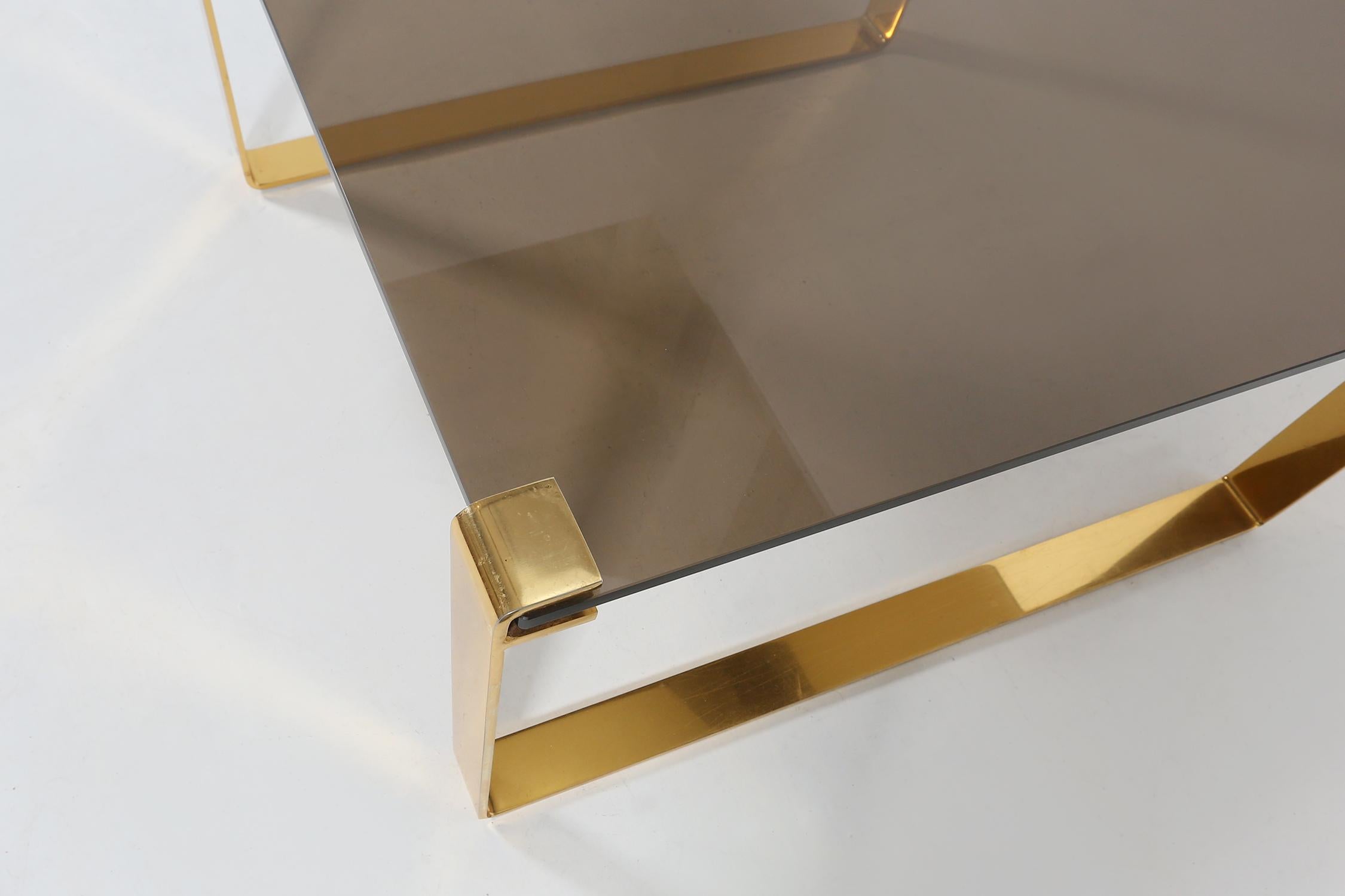 Metal Gold Plated Coffee Table, Ca.1970 For Sale