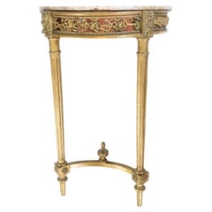 Gold-Plated Console Table from Denmark with White Marble Top