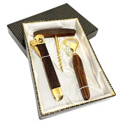 Gold-Plated Corkscrew, Bottle Opener, Cigar Cutter, Mid-Century Modern, German
