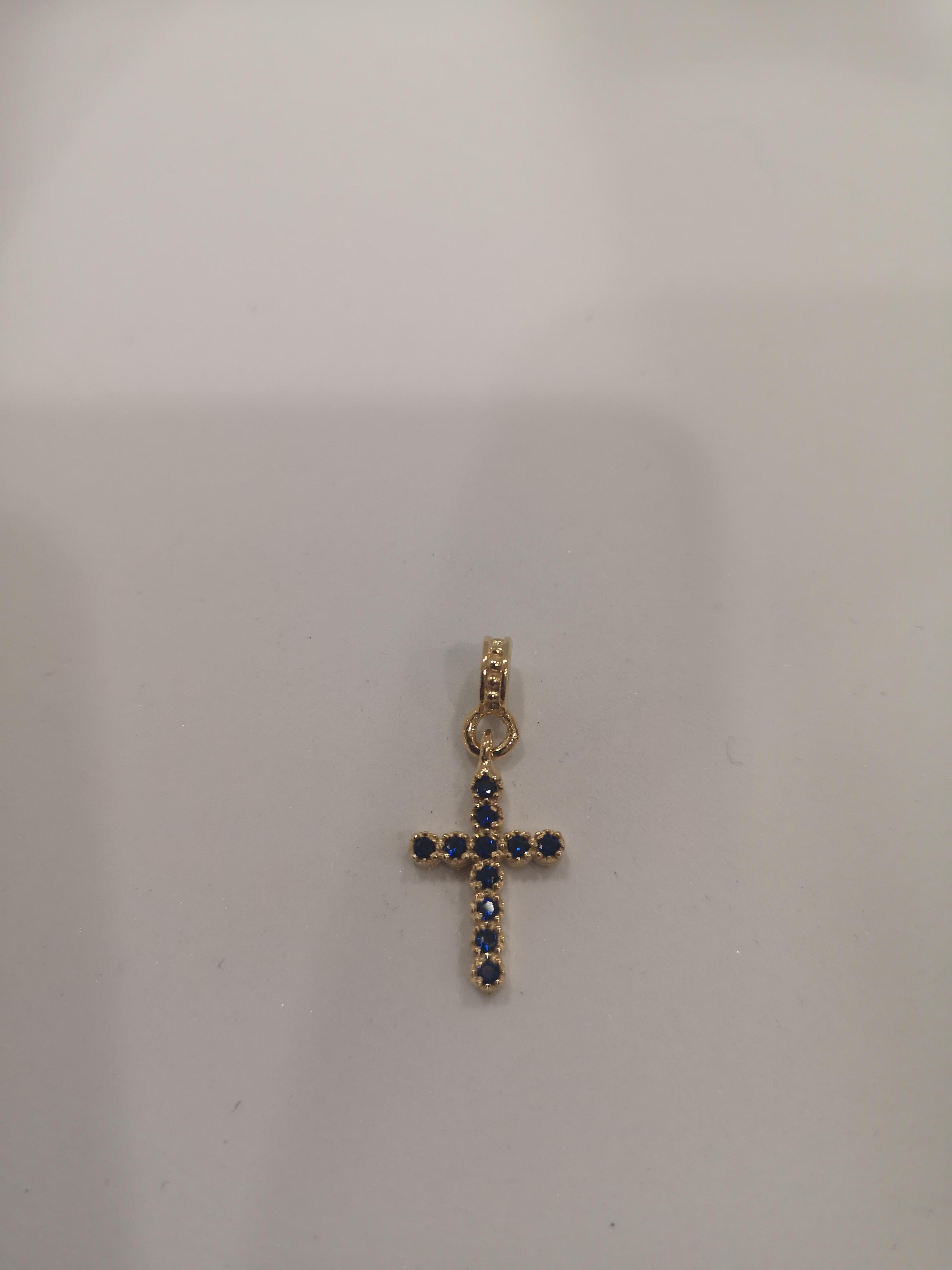 Women's or Men's Gold plated cross zirconia charm