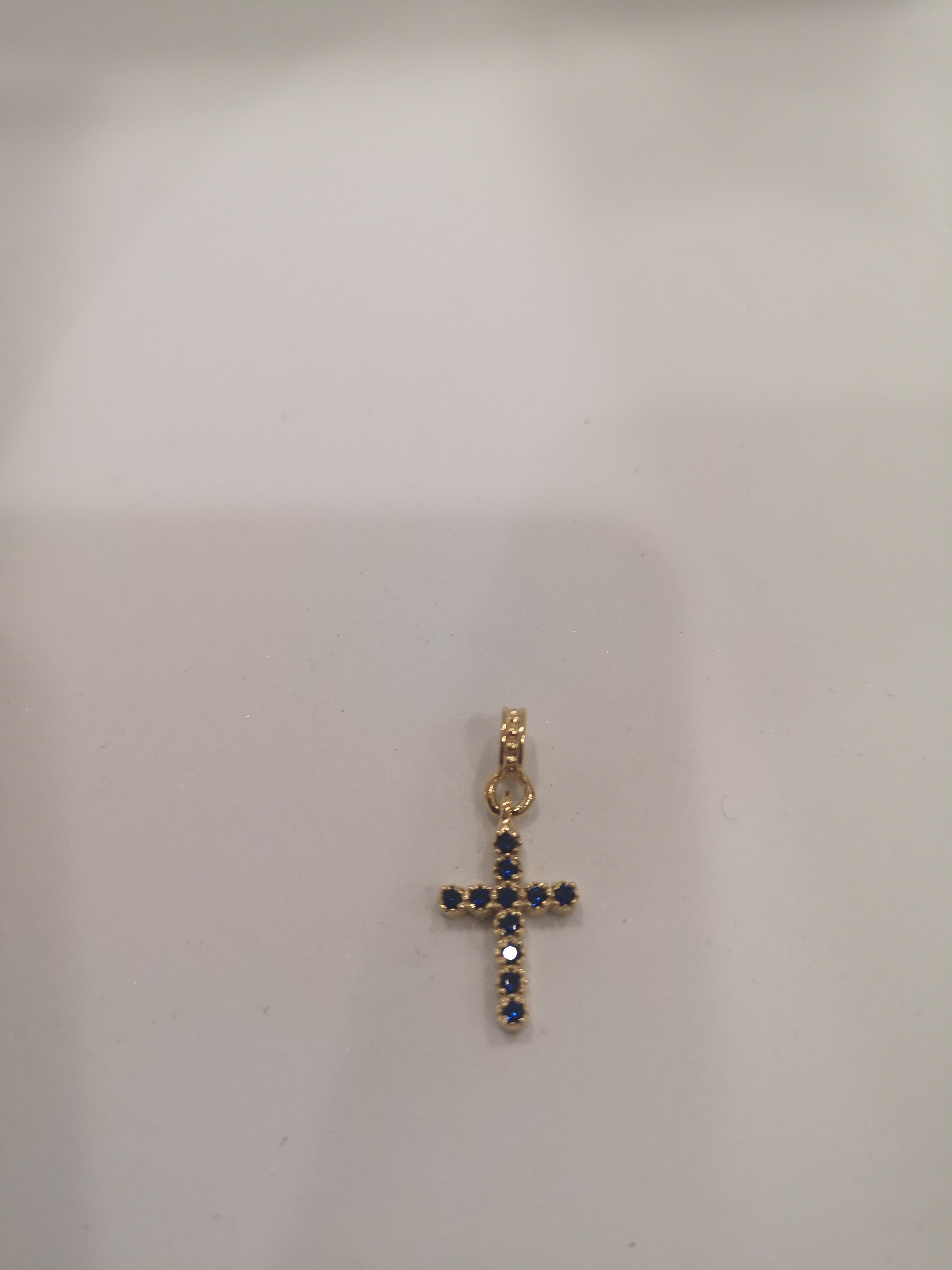 Gold plated cross zirconia charm 1