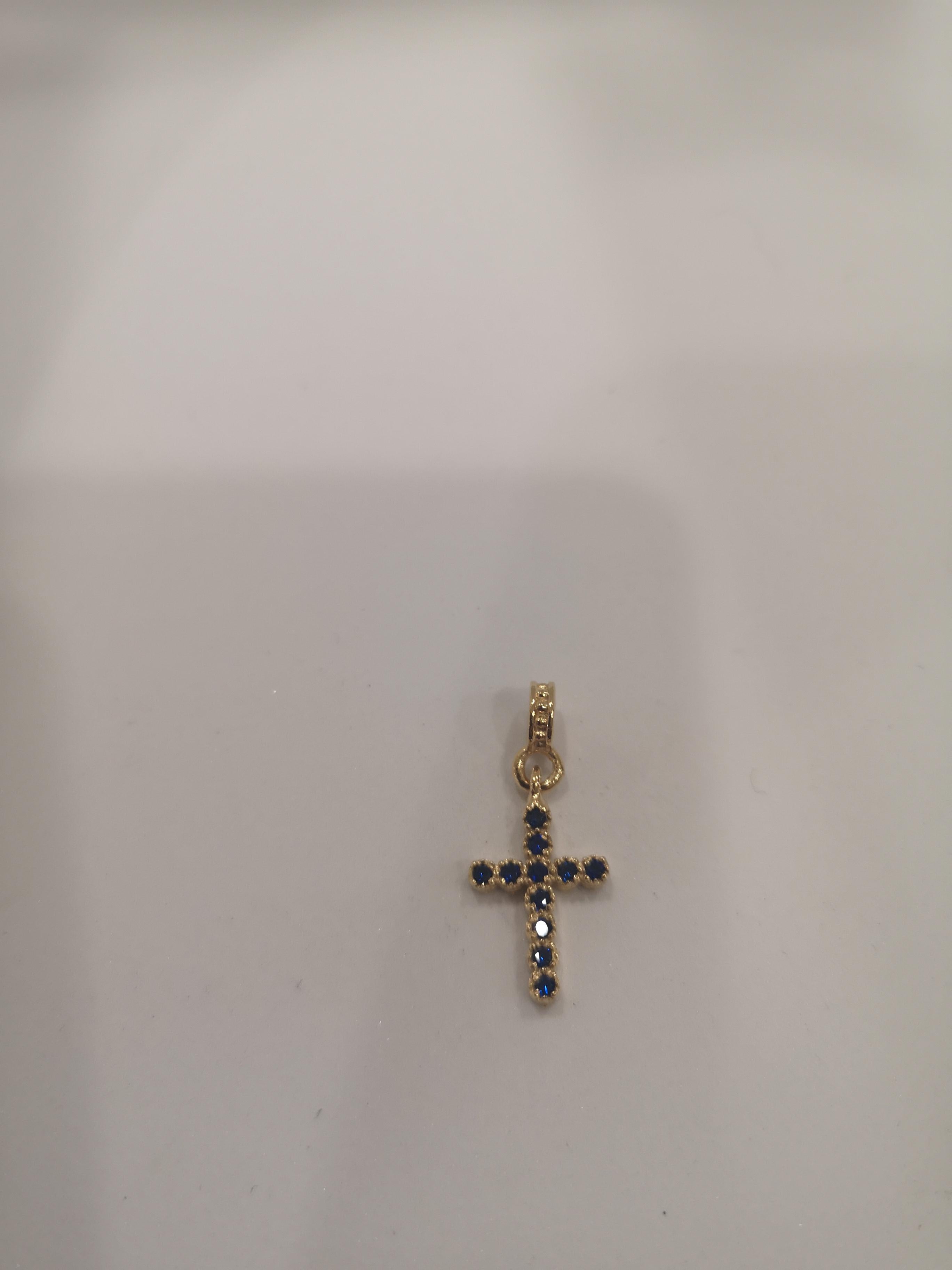 Gold plated cross zirconia charm 2