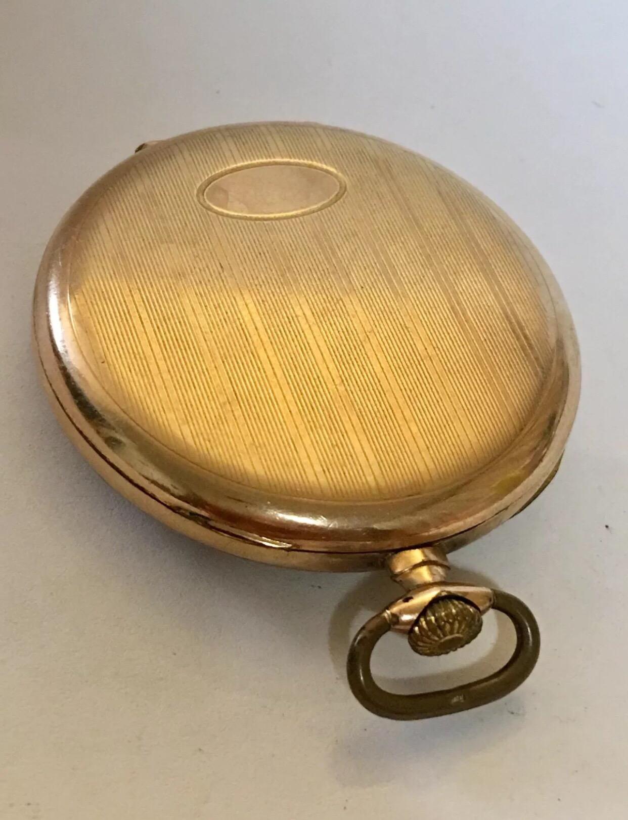 Gold-Plated Cyma Dress Pocket Watch For Sale 2