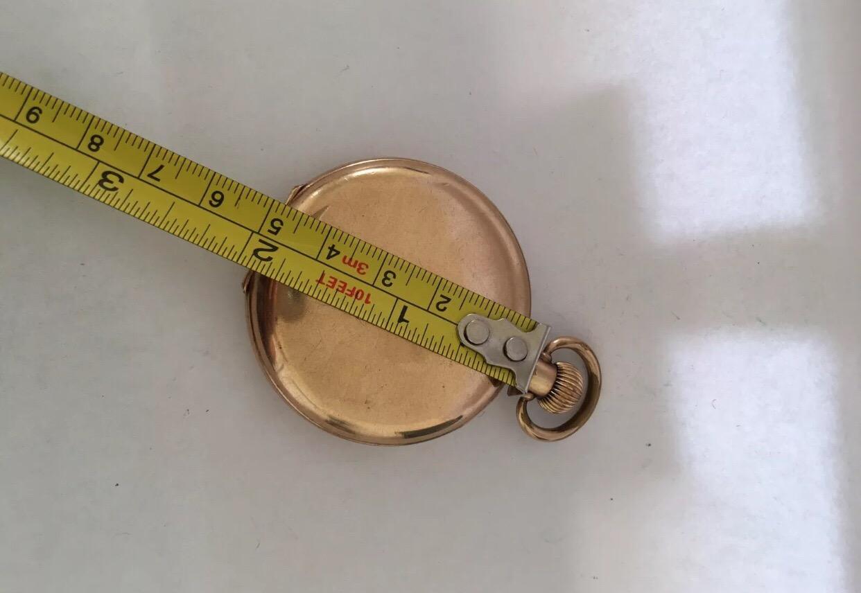 Gold-Plated Dennison Case Full Hunter Swiss Made Pocket Watch 3