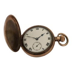 Gold-Plated Dennison Case Full Hunter Swiss Made Pocket Watch