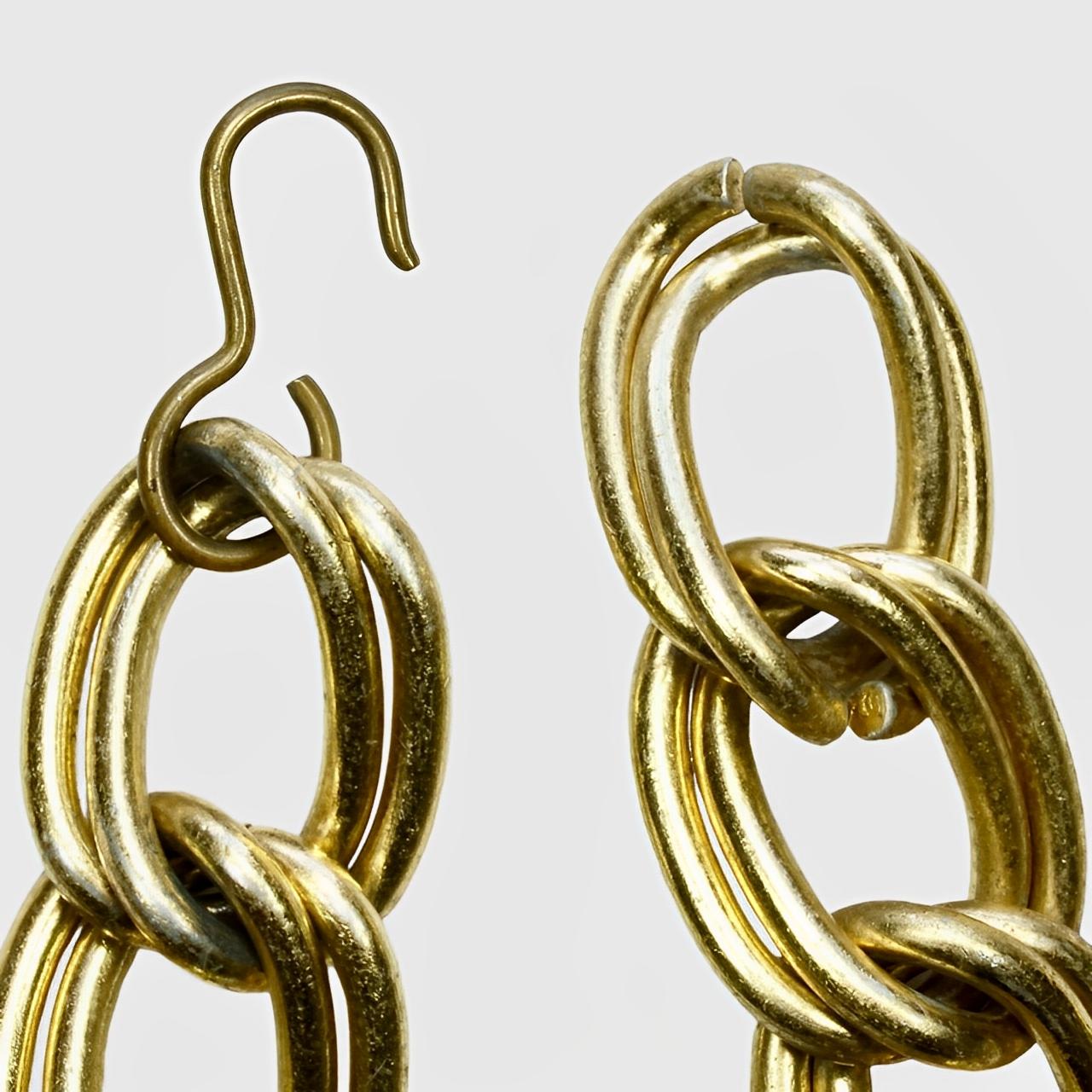 da uomo o donna Cintura a catena regolabile a doppio anello placcata oro con chiusura a gancio, circa anni '70 in vendita