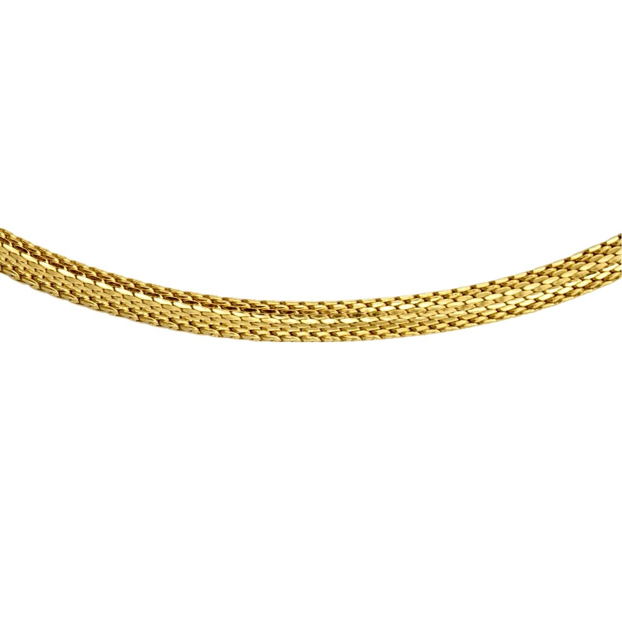 Gold Plated Egyptian Revival Textured and Shiny Mesh Collar Necklace circa 1980s In Good Condition In London, GB
