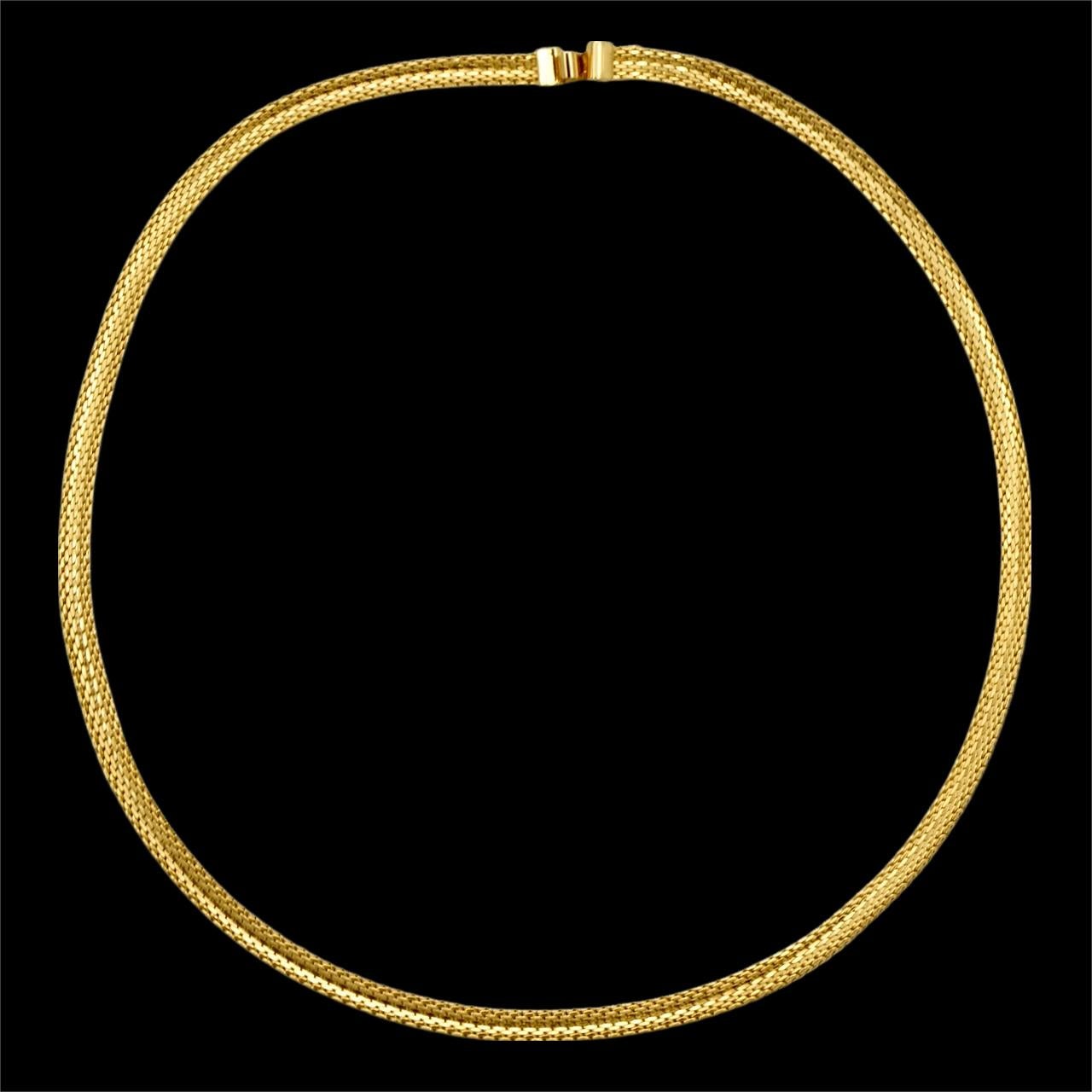 Collana da collo a rete egiziana placcata oro e lucida, circa anni '80 in vendita 3