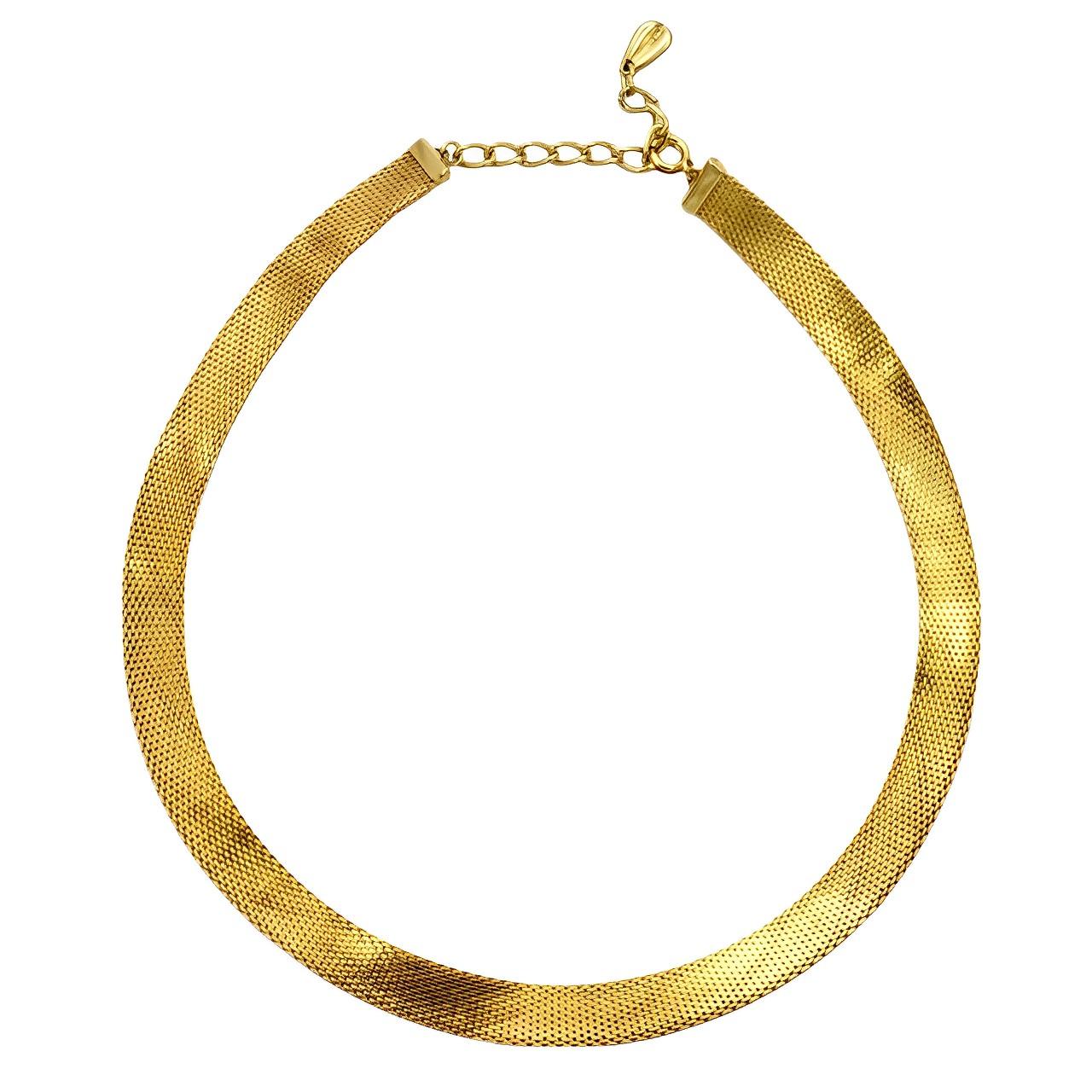 Vergoldetes ägyptisches Revive-Halsband mit Struktur, circa 1980er Jahre im Angebot 2