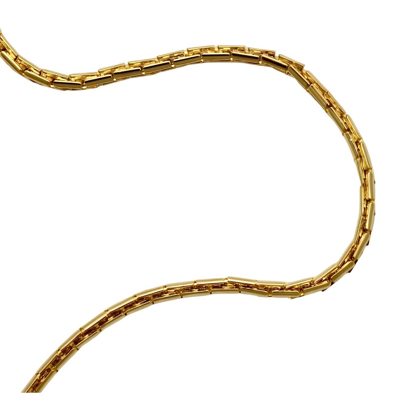 Gold Plated Elongated Box Chain Tassel Necklace circa 1980s In Good Condition For Sale In London, GB