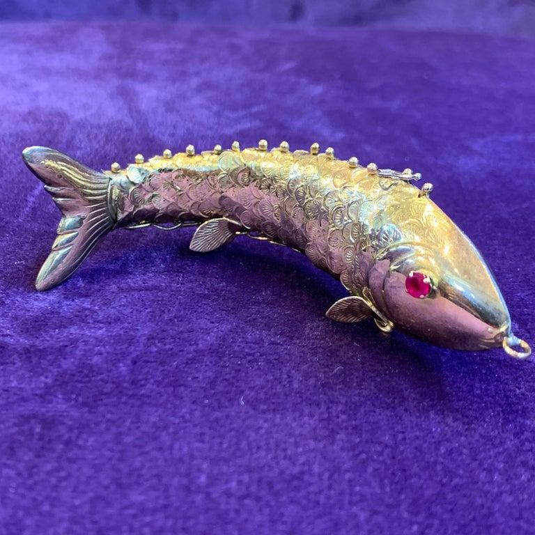 Unknown Gold-Plated Fish Pendant & Desk Object For Sale