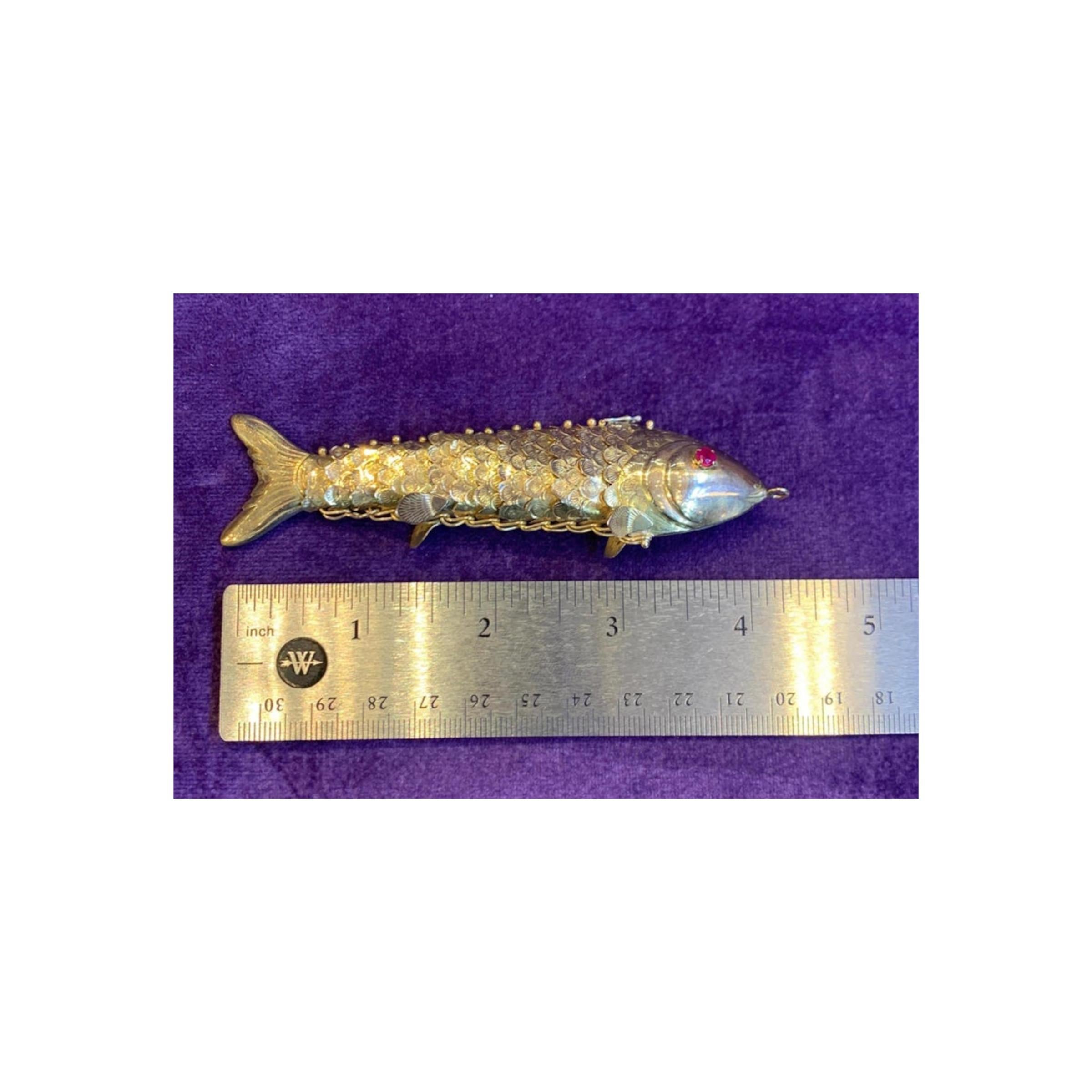 Gold-Plated Fish Pendant & Desk Object For Sale 2