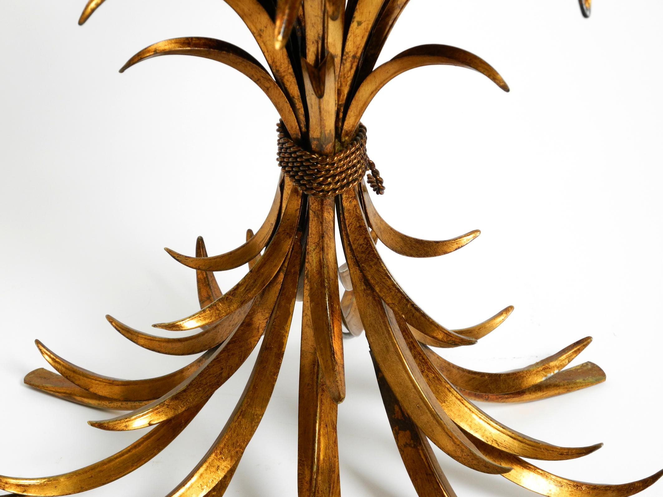 Gold-plated floral 1960s Regency side table with solid glass top by Hans Kögl 6