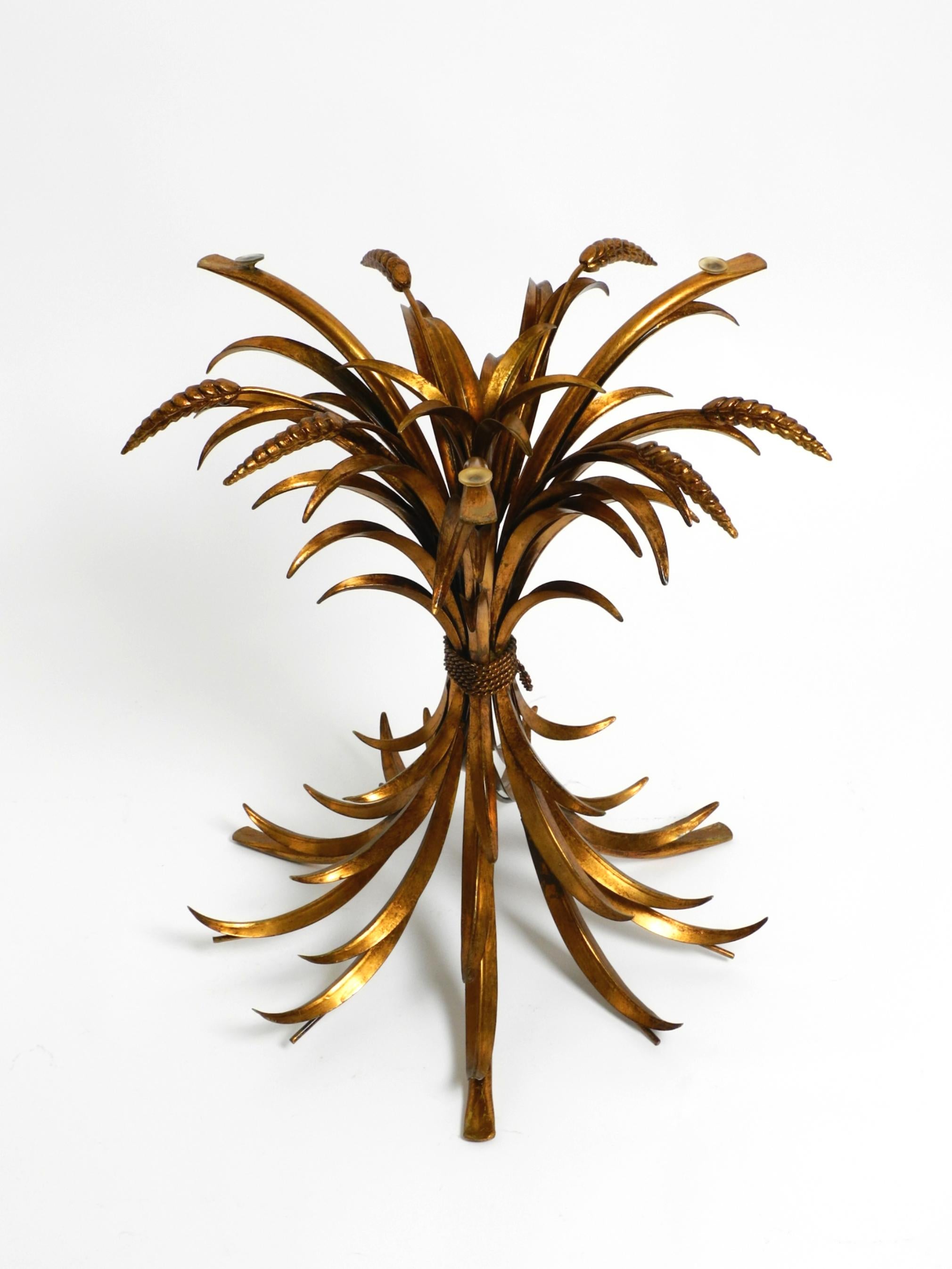 Gold-plated floral 1960s Regency side table with solid glass top by Hans Kögl 11