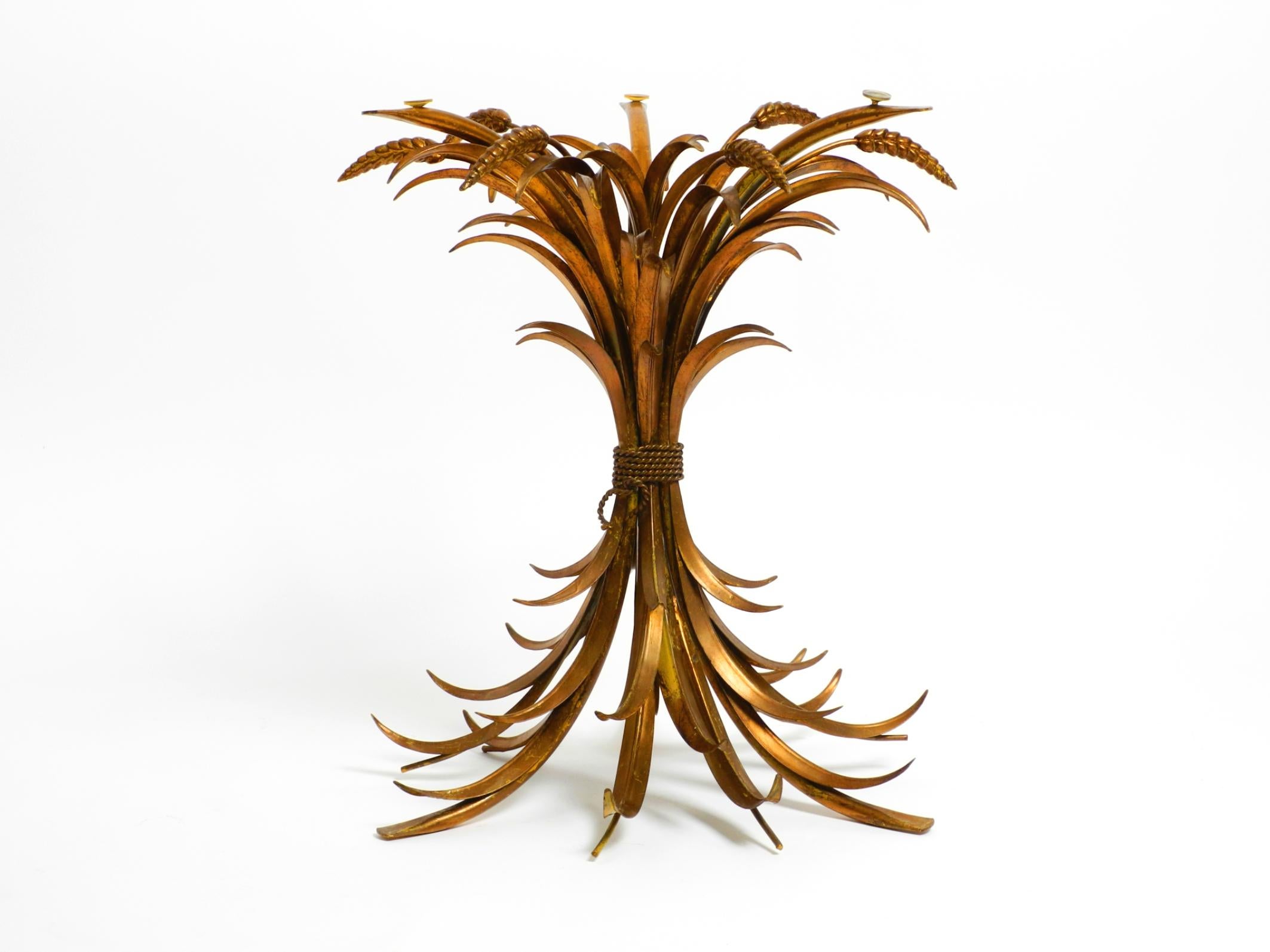 Gold-plated floral 1960s Regency side table with solid glass top by Hans Kögl 12