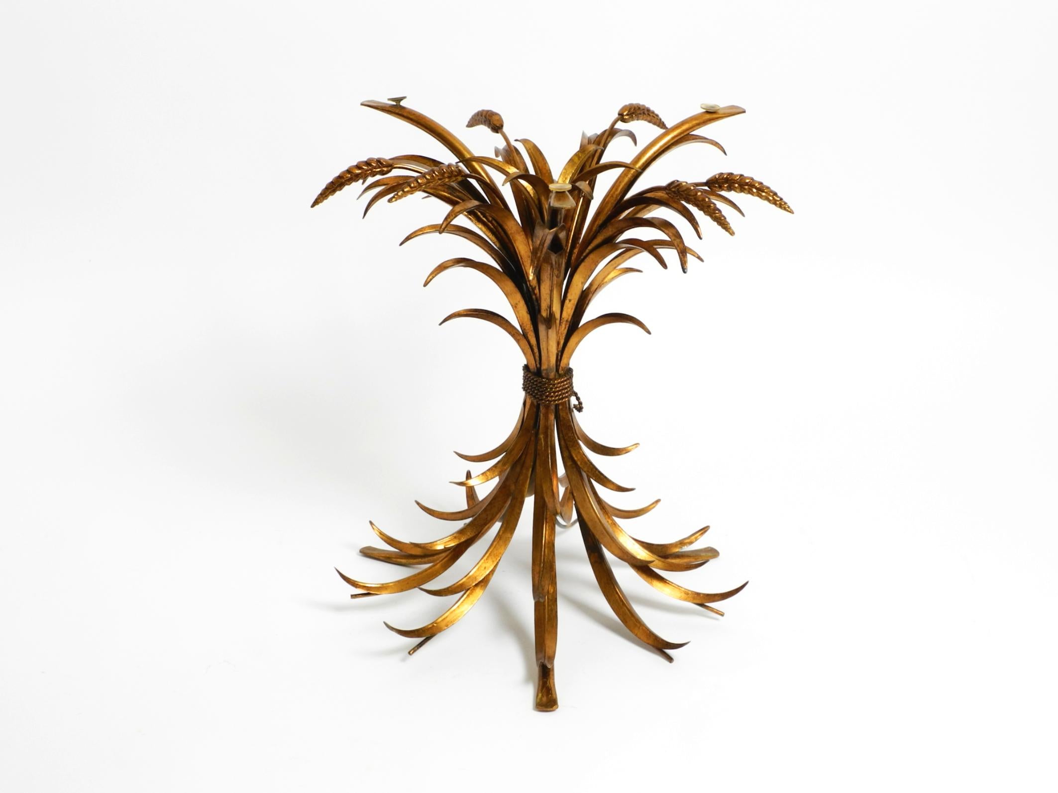 Gold-plated floral 1960s Regency side table with solid glass top by Hans Kögl In Good Condition In München, DE
