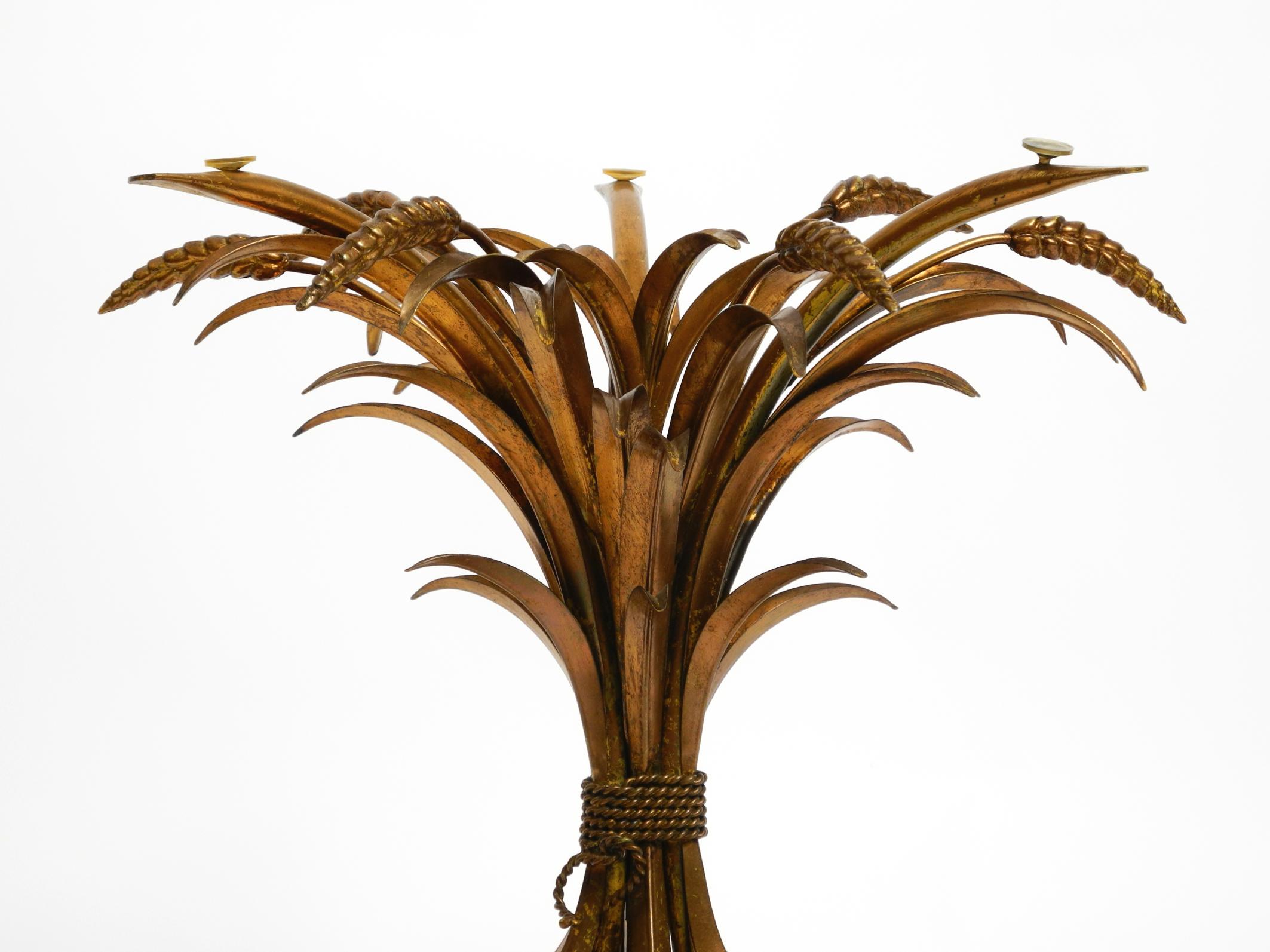 Mid-20th Century Gold-plated floral 1960s Regency side table with solid glass top by Hans Kögl