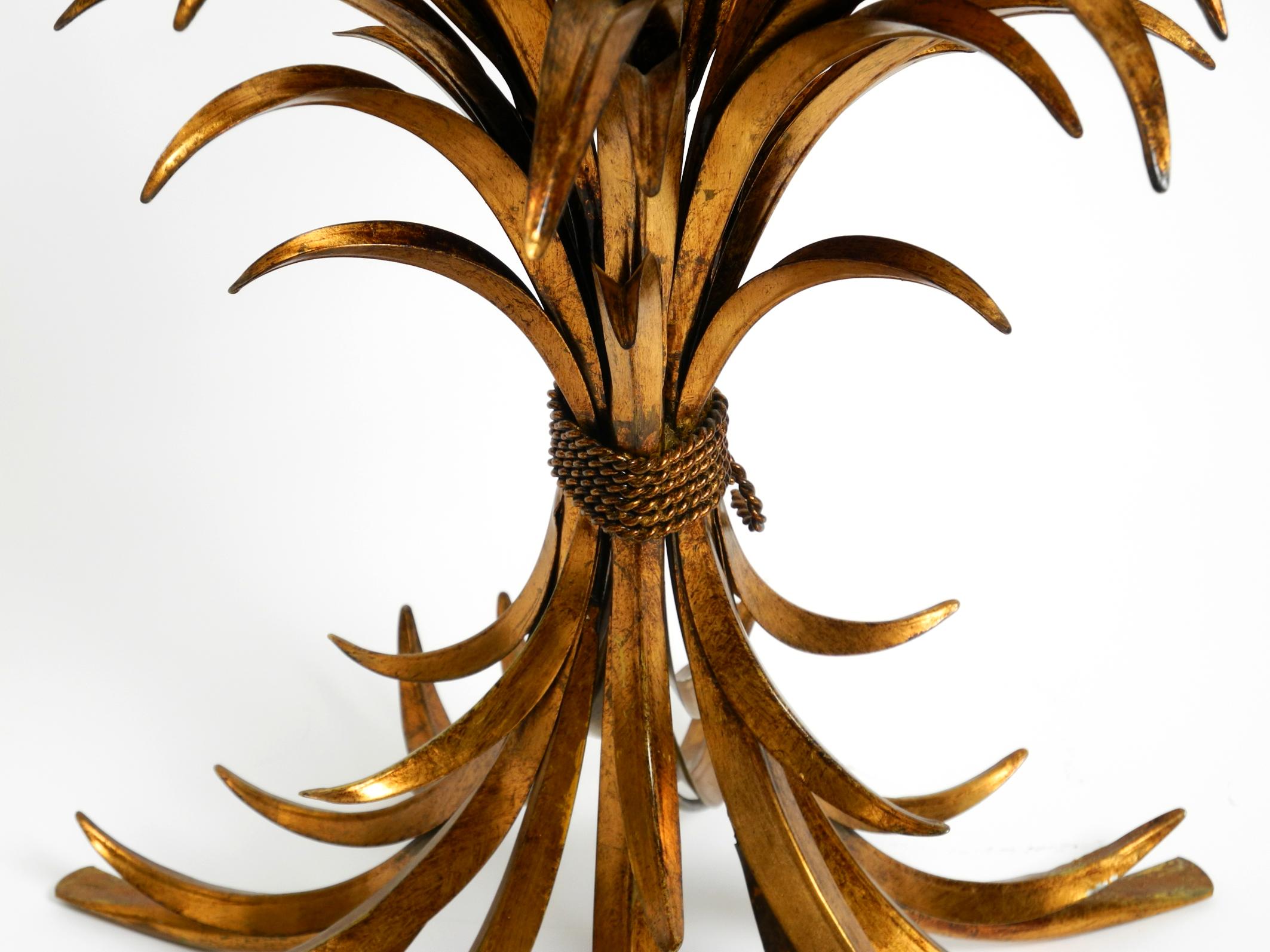 Gold-plated floral 1960s Regency side table with solid glass top by Hans Kögl 2