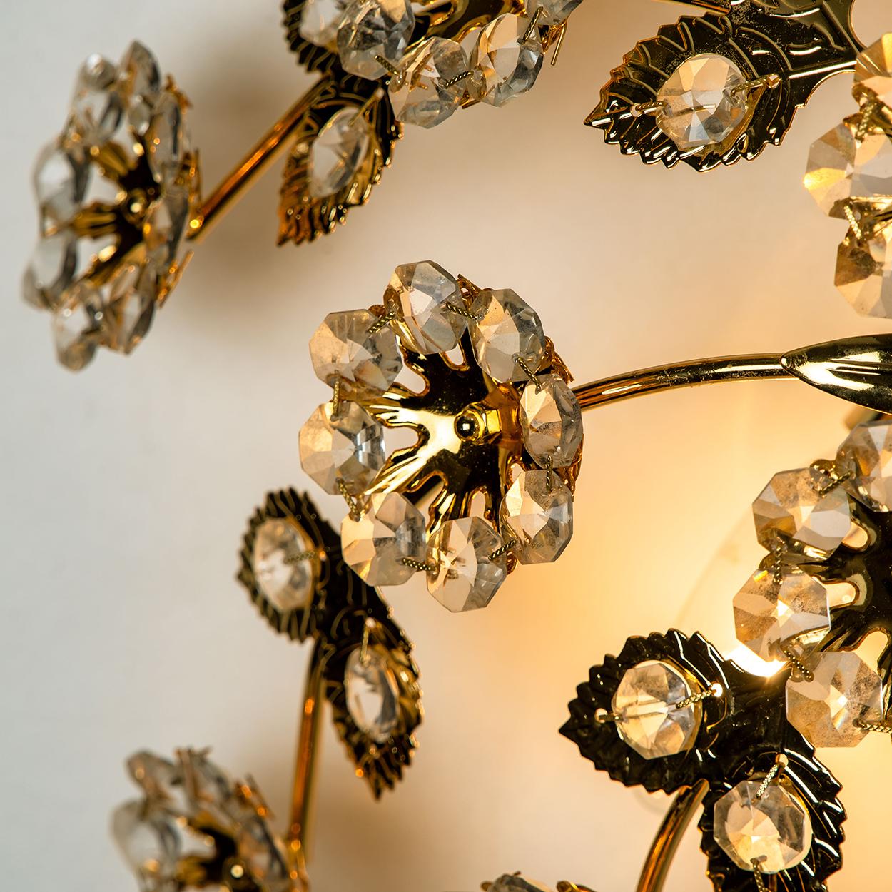 Gold-Plated Flower Wall Light/ Flush Mount by Palwa 3
