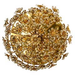 Gold-Plated Flower Wall Light/ Flush Mount by Palwa
