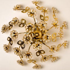 Gold-Plated Flower Wall Light/ Flush Mount by Palwa