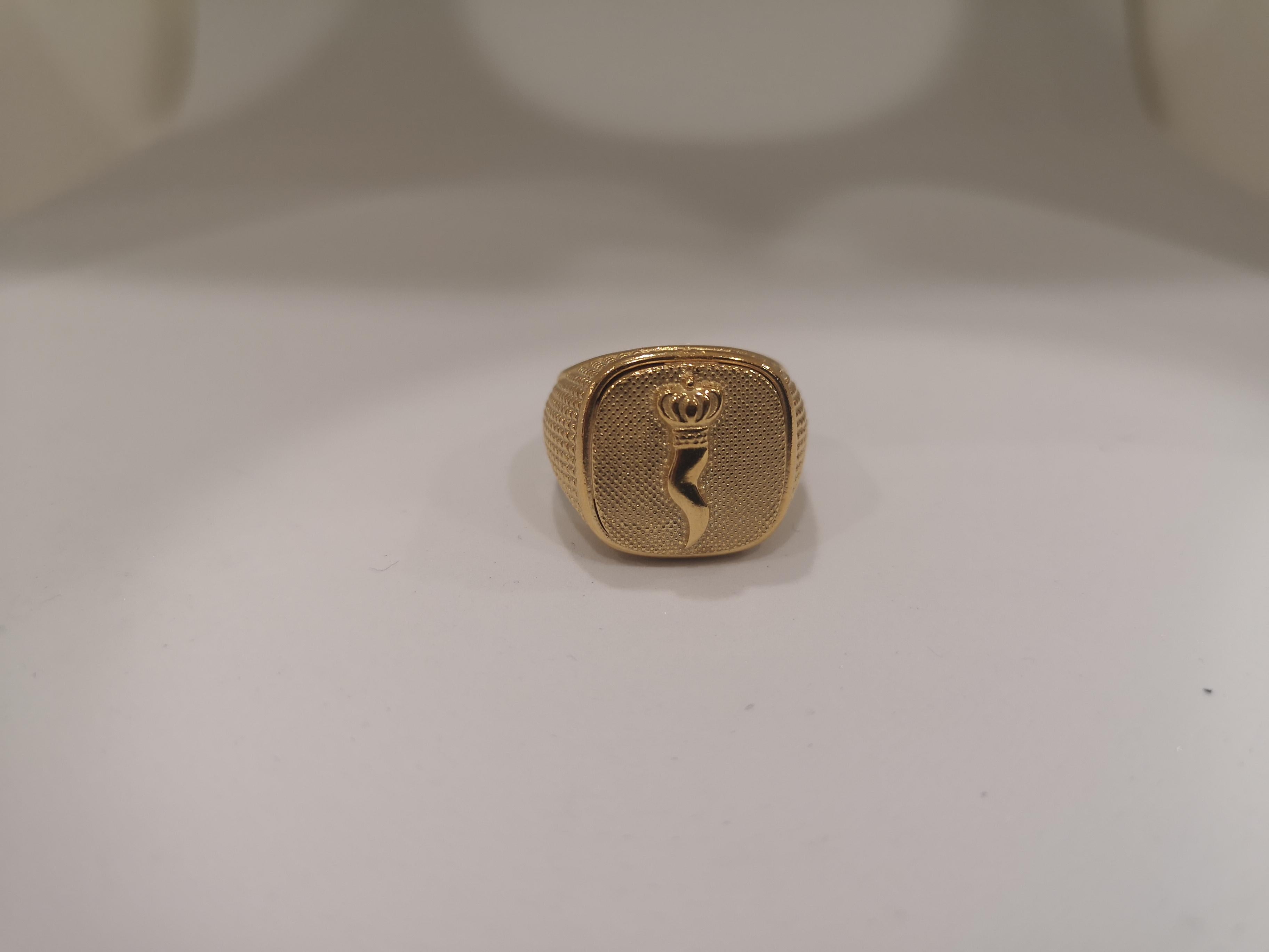 Gold plated good luck amulet ring 2