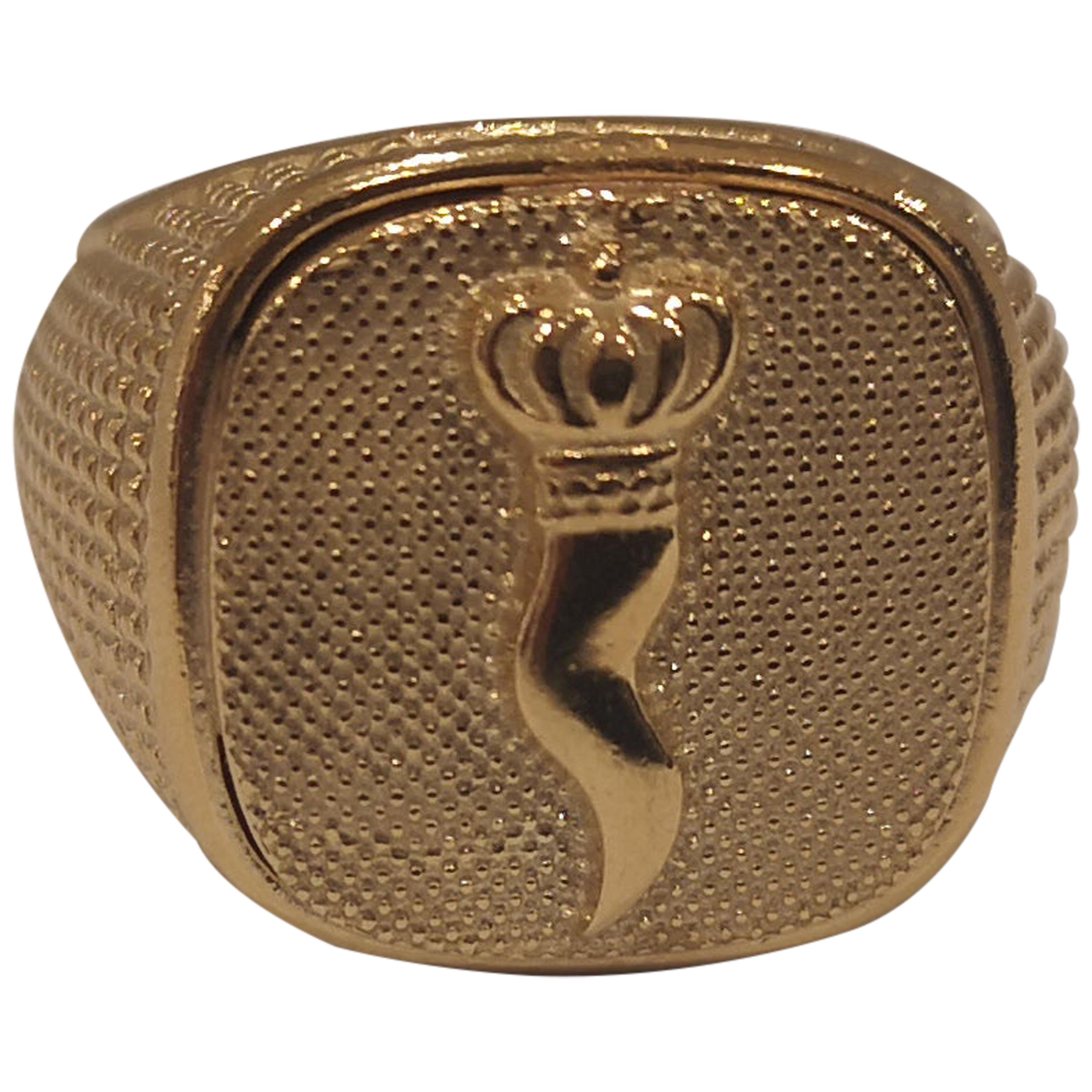 Gold plated good luck amulet ring