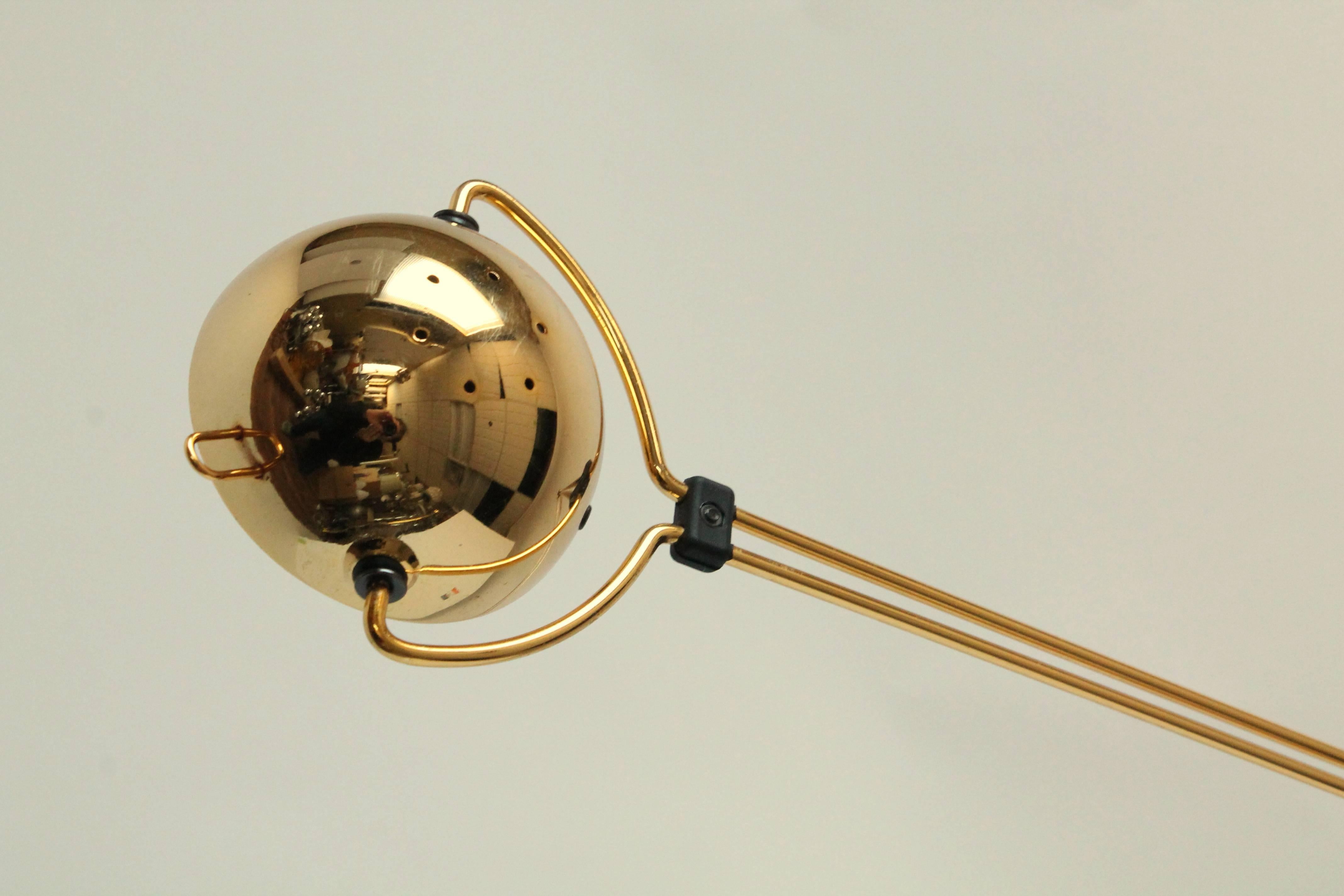 Gold-Plated Halogen Floor Lamp, Yuki from Stephano Cevoli, 1980s, Italia 1