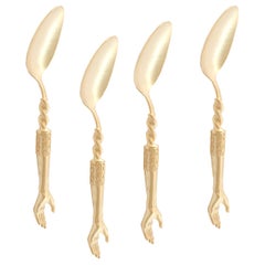 Gold-Plated Hands Tea Spoons by Natalia Criado