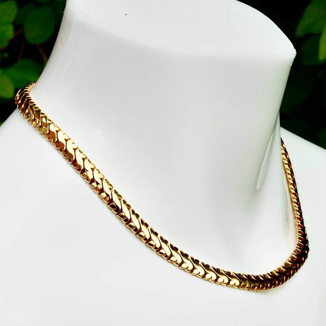 Gold Plated Heavy Fancy Link Chain Necklace For Sale 1