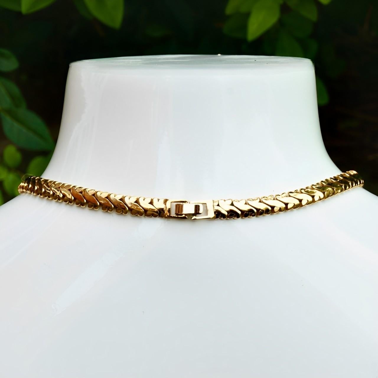Gold Plated Heavy Fancy Link Chain Necklace For Sale 2