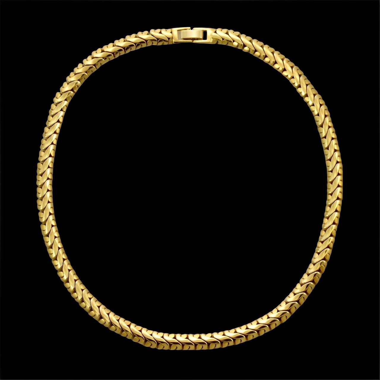 Gold plattiert schwere Fancy Link Kette Halskette im Angebot 3