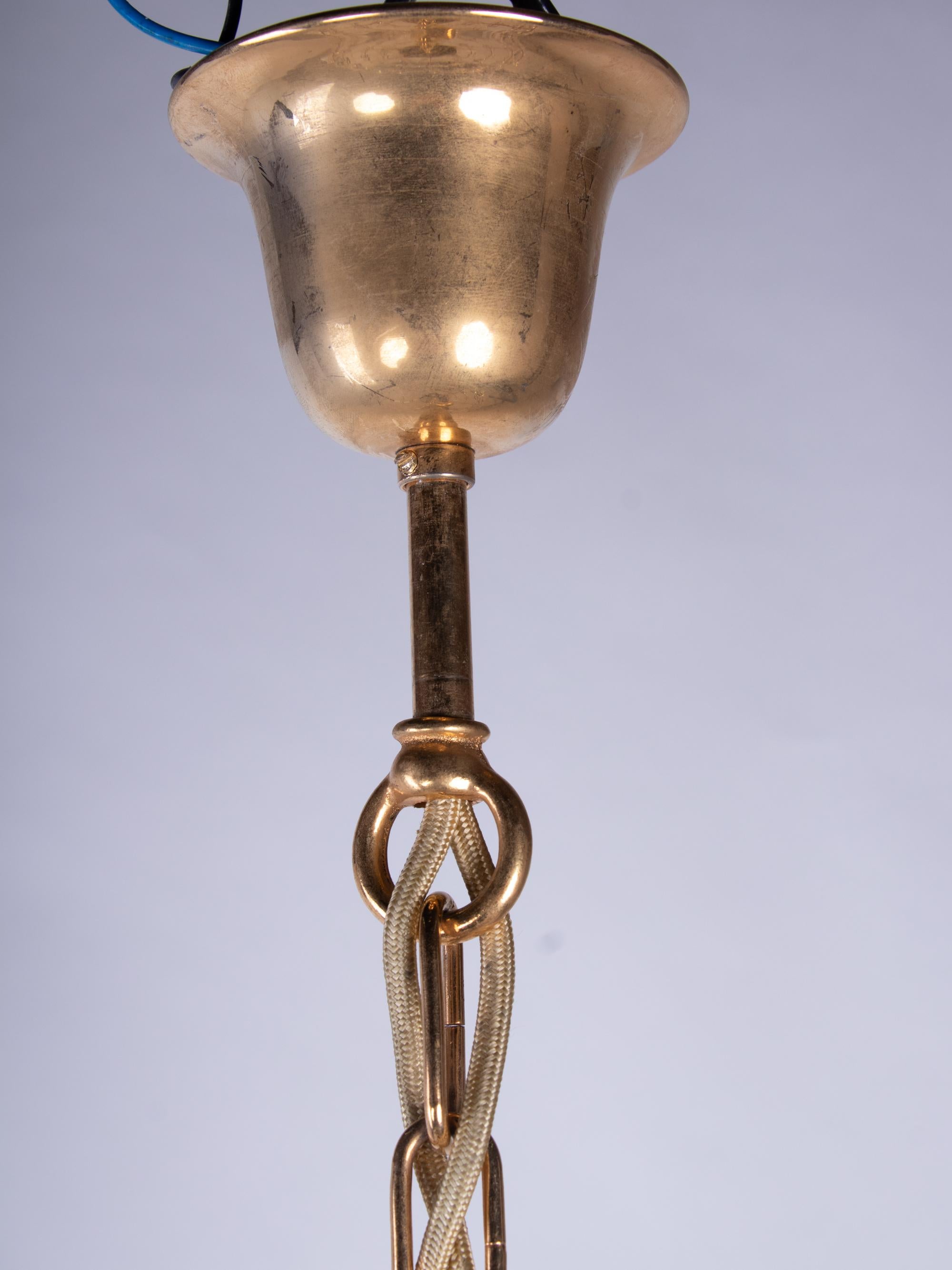 Gold-Plated Kinkeldey Lens Chandelier Crystal & Brass, Germany, 1960s For Sale 6