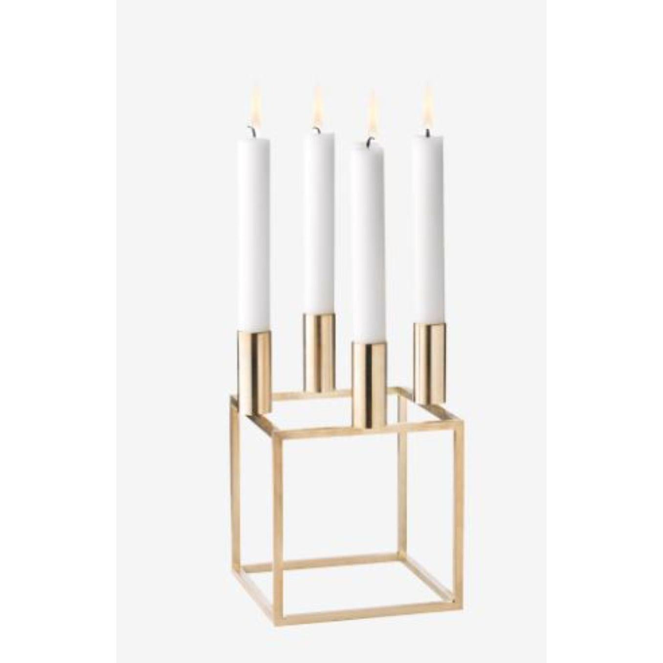 Modern Gold Plated Kubus 4 Candle Holder by Lassen For Sale