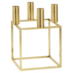 Gold Plated Kubus 4 Candle Holder by Lassen