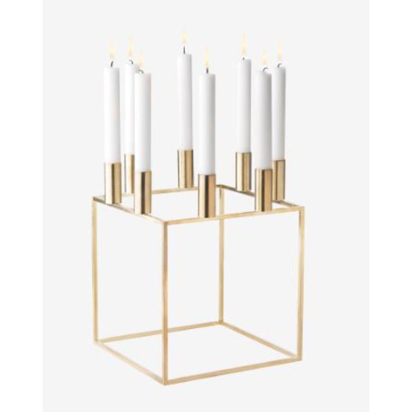 Modern Gold Plated Kubus 8 Candle Holder by Lassen For Sale